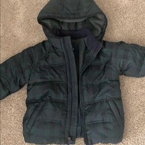 Gap Green and Blue Plaid Winter Coat